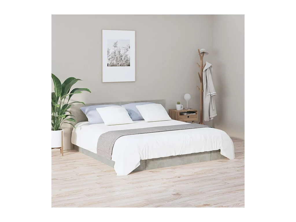 Cabecero de madera de ingeniería gris hormigón 200x1,5x80 cm