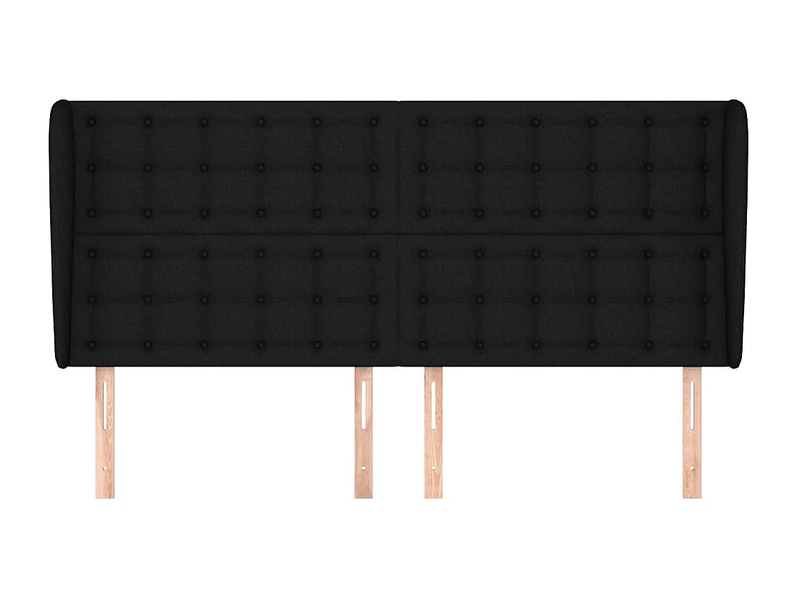 Testiera con ali Nero 183x23x118/128 cm Tessuto