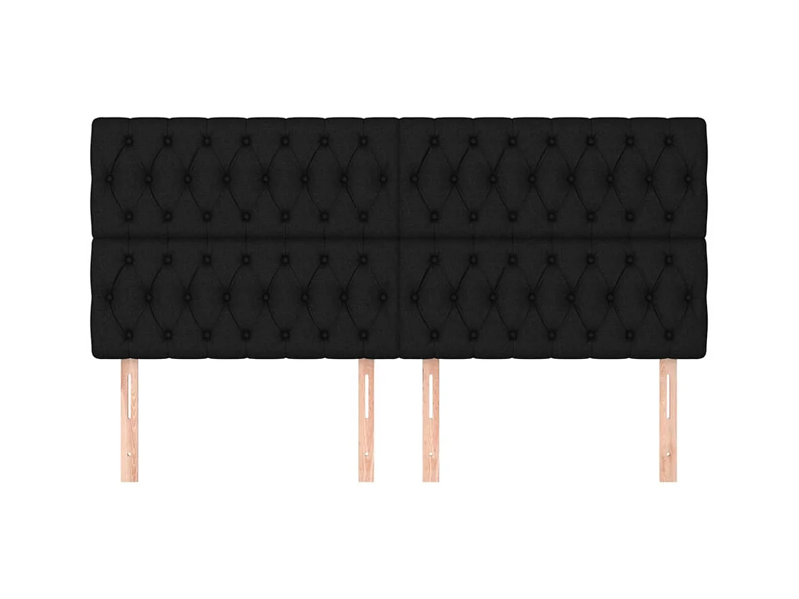 Kopfteile 4 Stk. Schwarz 90x7x78/88 cm Stoff