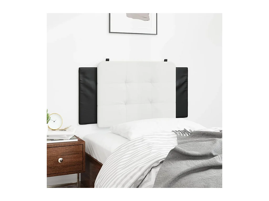 Zwart-wit hoofdbordkussen 100 cm kunstleer