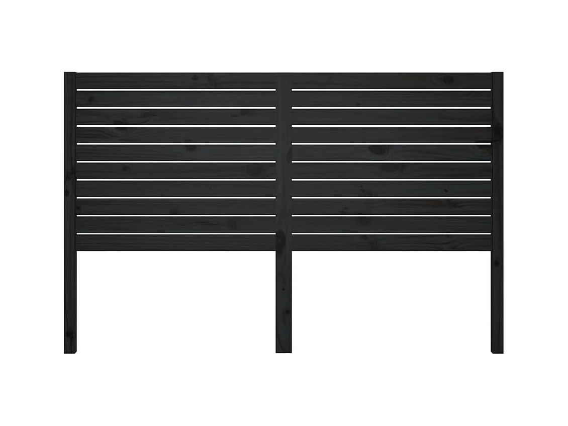 Tête de lit Noir 126x4x100 cm Bois massif de pin