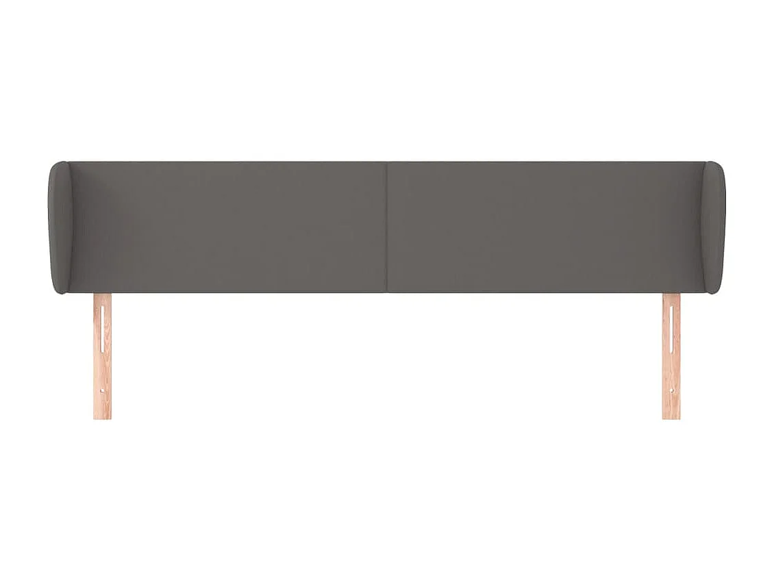 Kopfteil mit Flügeln Grau 183x23x78/88 cm Kunstleder