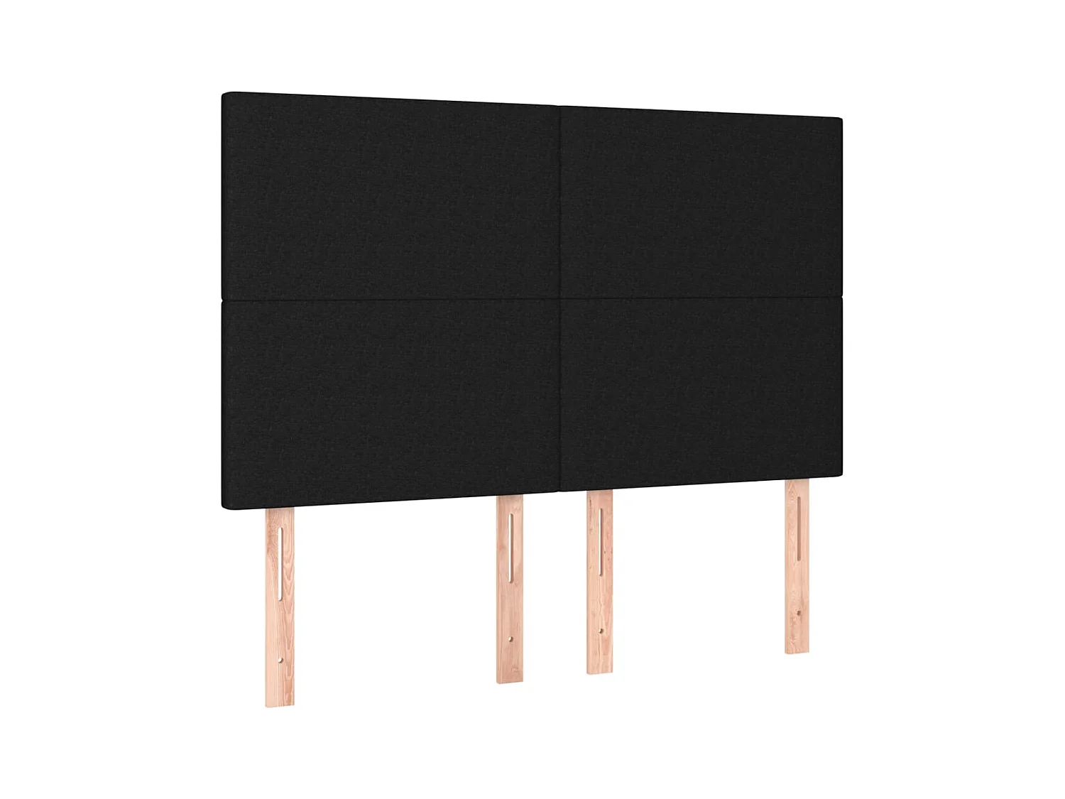 Hoofdborden 4 stuks Zwart 72x5x78/88 cm Stof