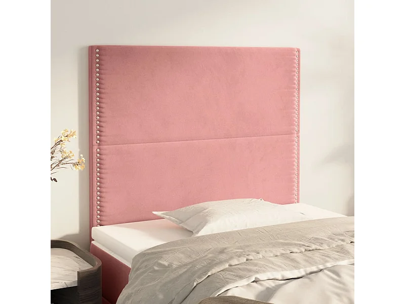 Têtes de lit 2 pcs Rose 90x5x78/88 cm Velours