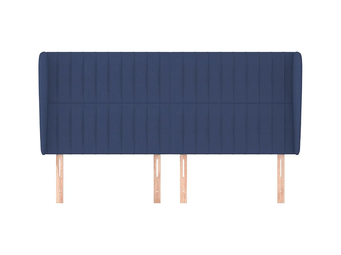 Kopfteil mit Flügeln Blau 163x23x118/128 cm Stoff