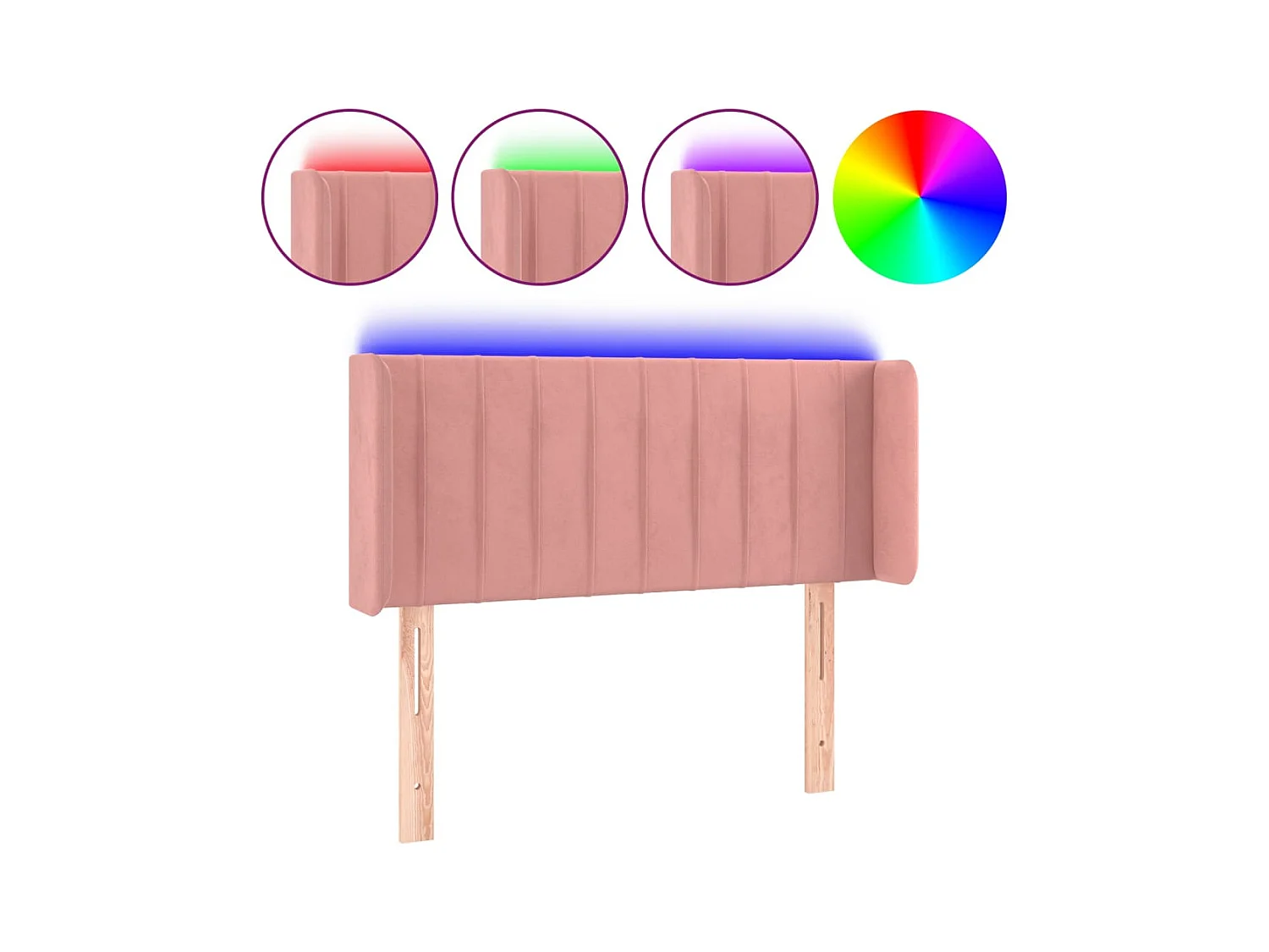 LED Hoofdbord Roze 103x16x78/88 cm Fluweel