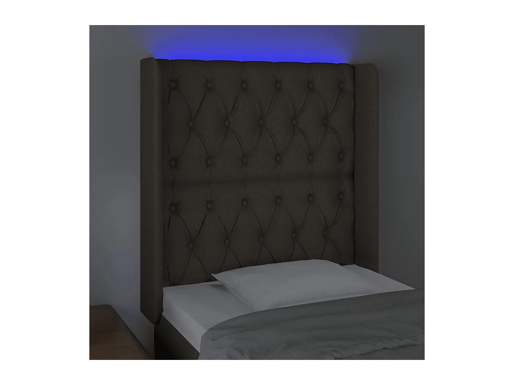 Testiera LED color tortora 83x16x118/128 cm Tessuto