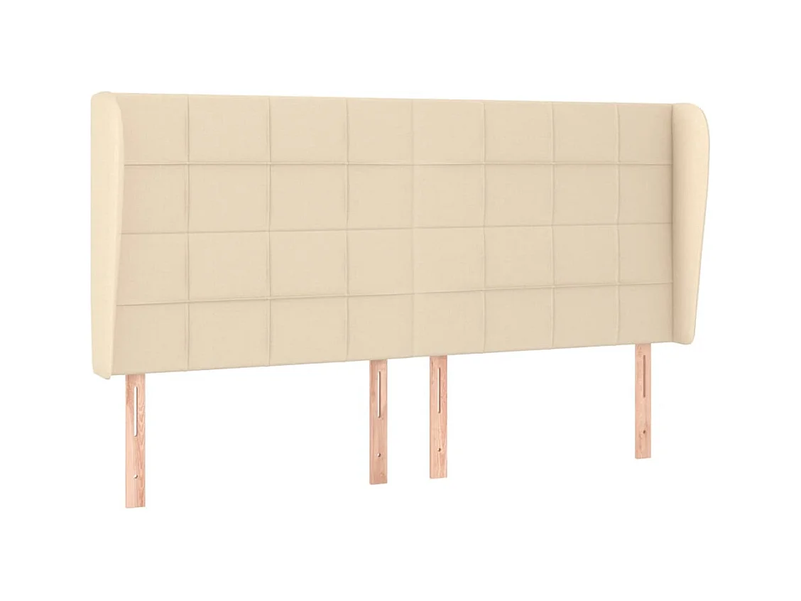 Tête de lit avec oreilles Crème 163x23x118/128 cm Tissu