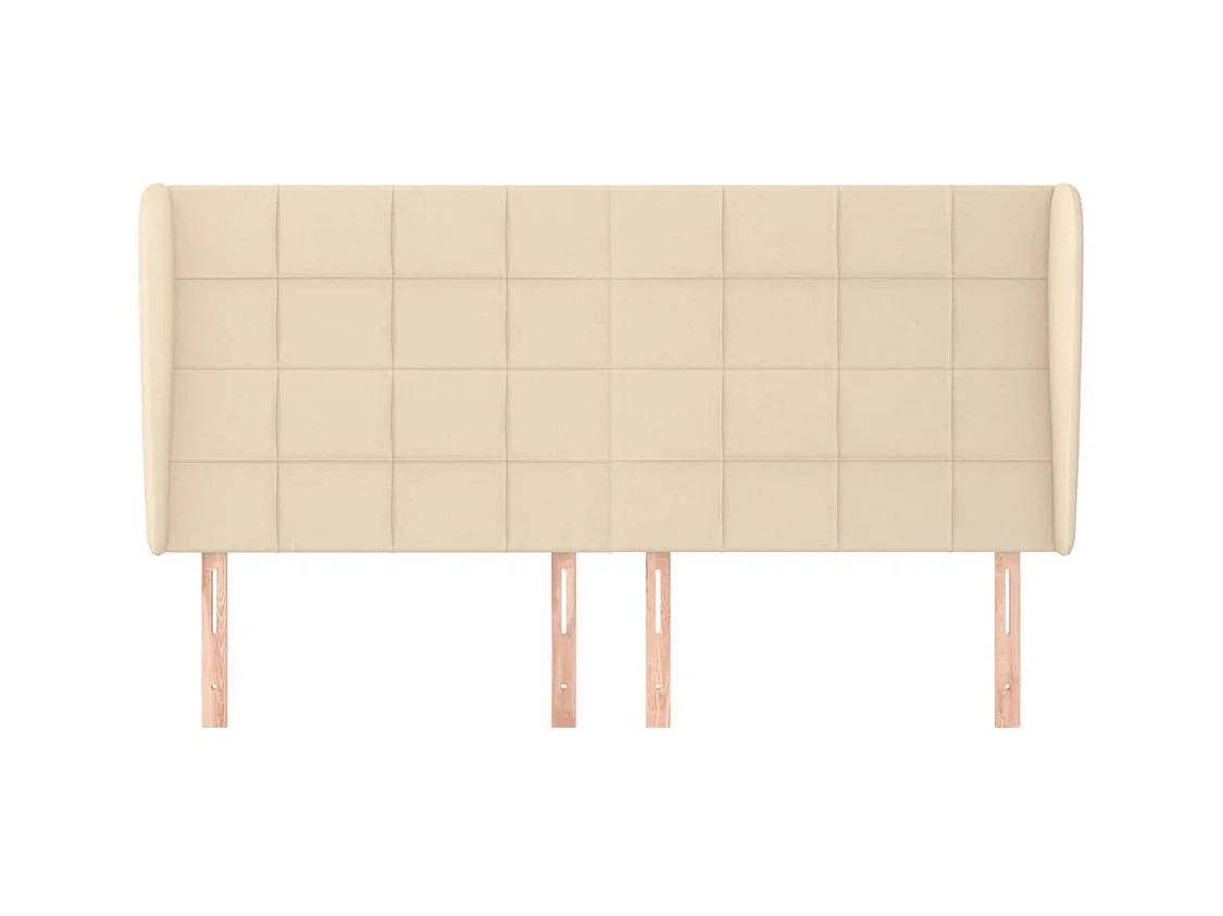 Tête de lit avec oreilles Crème 163x23x118/128 cm Tissu