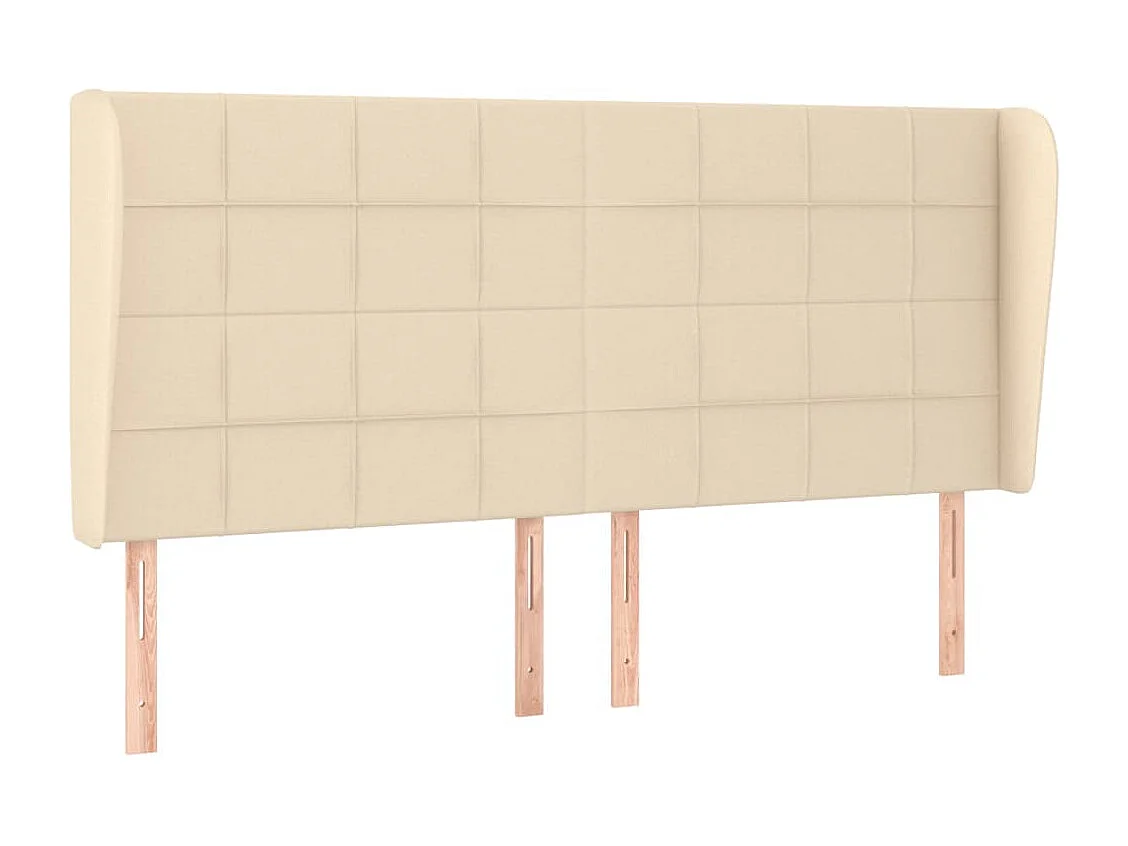 Testiera con ali Crema 163x23x118/128 cm Tessuto