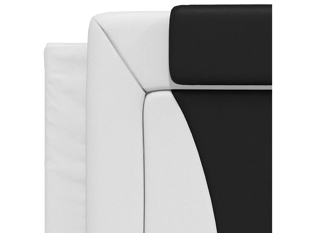 Coussin de tête de lit noir et blanc 90 cm similicuir