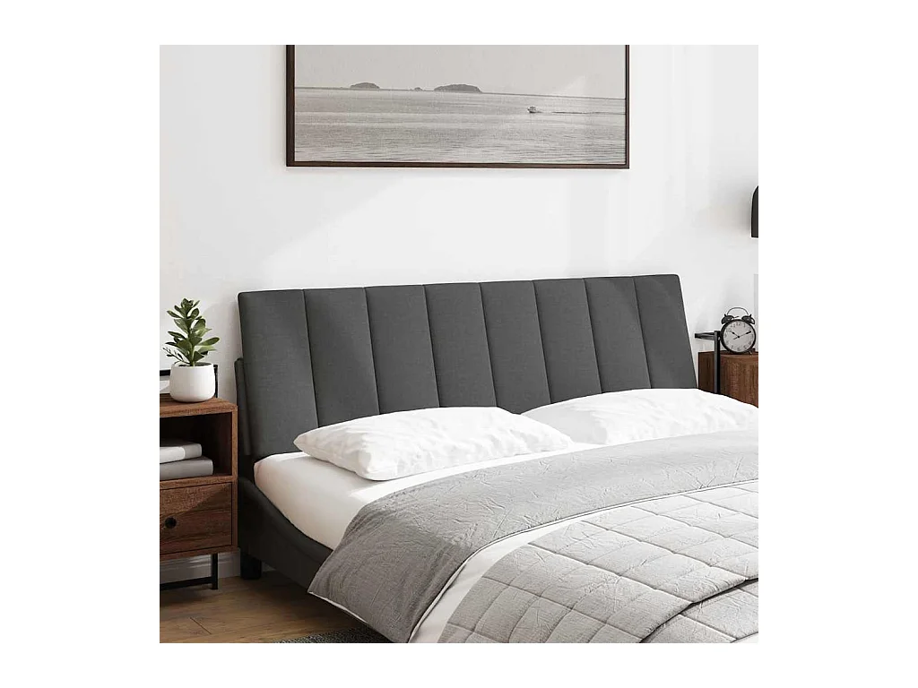 Dunkelgraues Kopfteilkissen 160 cm Stoff