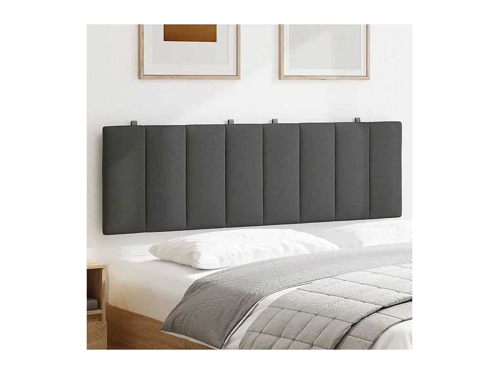 Dunkelgraues Kopfteilkissen 160 cm Stoff