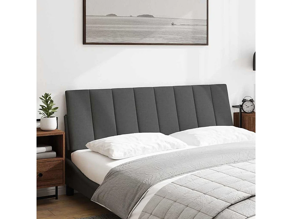 Coussin de tête de lit gris foncé 160 cm tissu