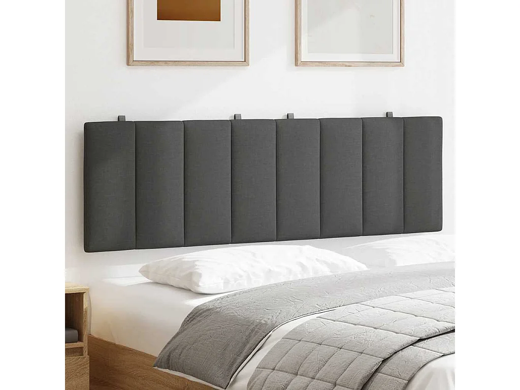 Coussin de tête de lit gris foncé 160 cm tissu