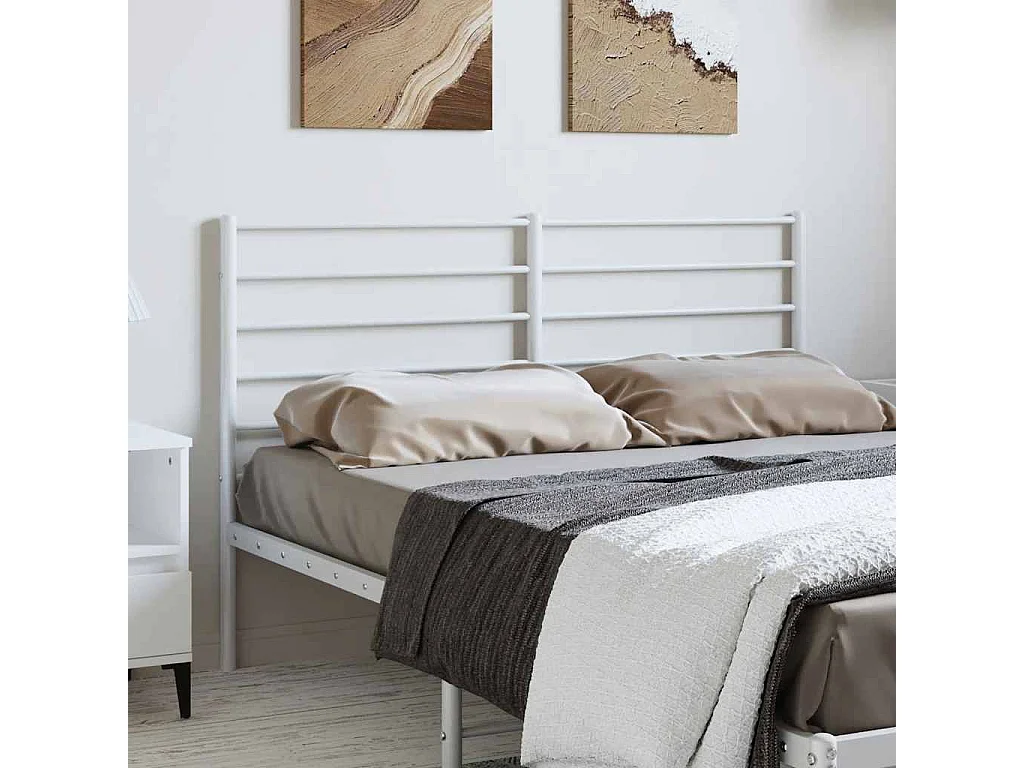 Wit metalen hoofdbord 135 cm