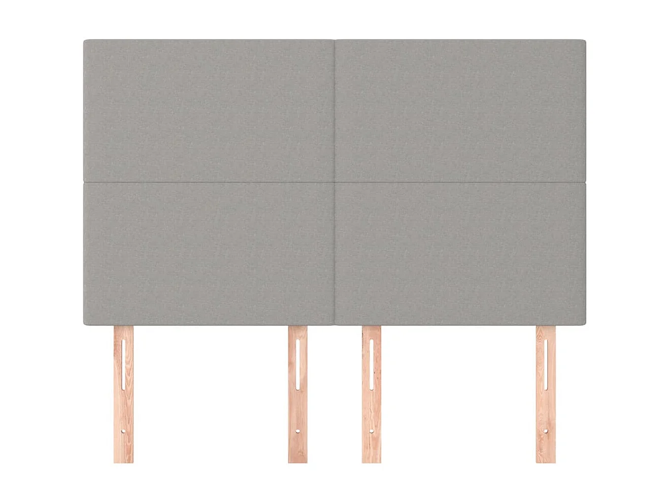 Testiere 4 pezzi Grigio chiaro 72x5x78/88 cm Tessuto