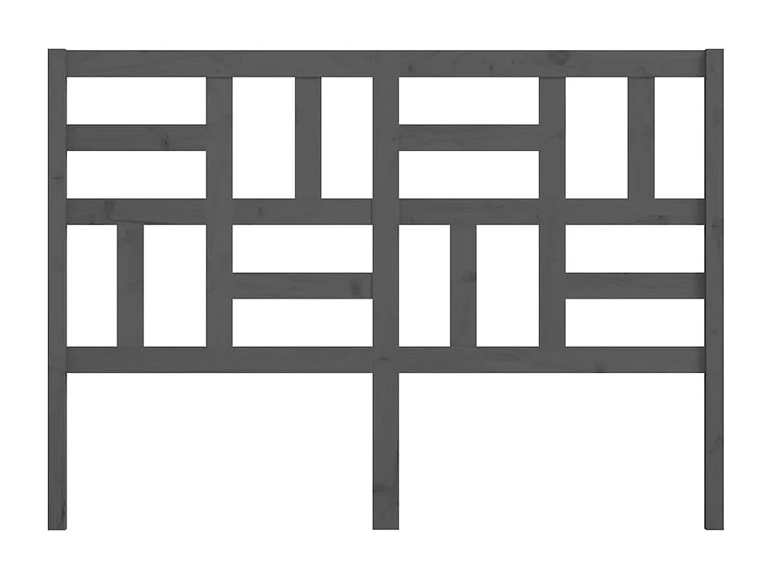 Graues Kopfteil 126x4x104 cm Massivholz Kiefer