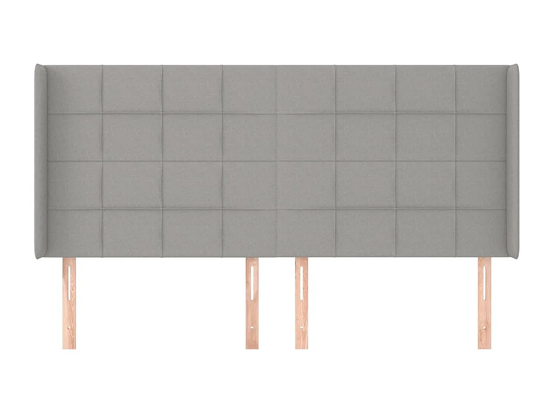 Tête de lit avec oreilles Gris clair 203x16x118/128 cm Tissu
