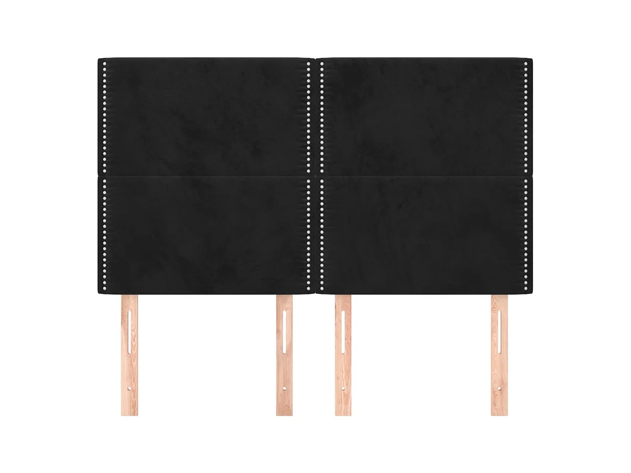 Cabeceros 4 piezas Negro 72x5x78/88 cm Terciopelo