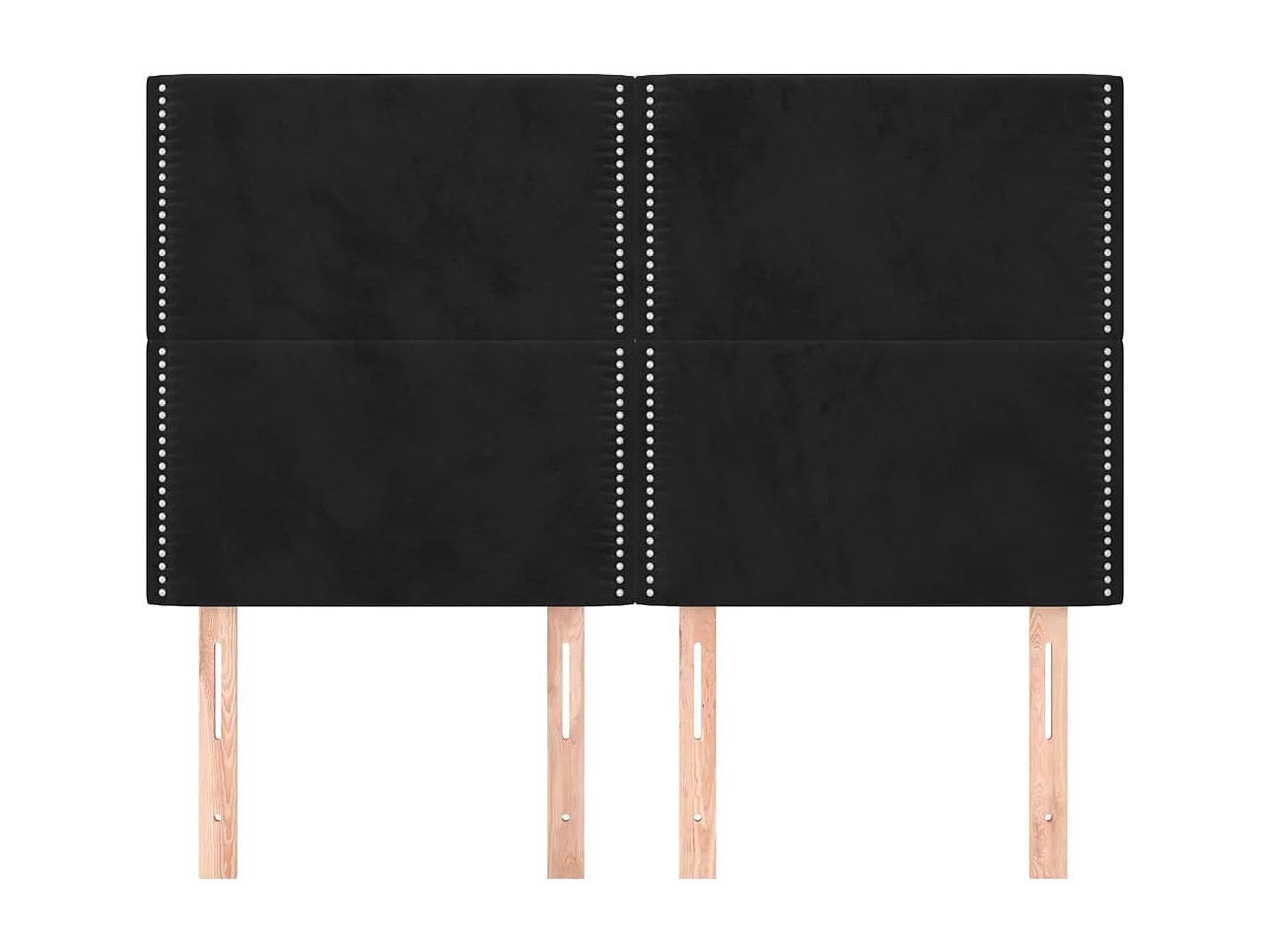 Cabeceros 4 piezas Negro 72x5x78/88 cm Terciopelo