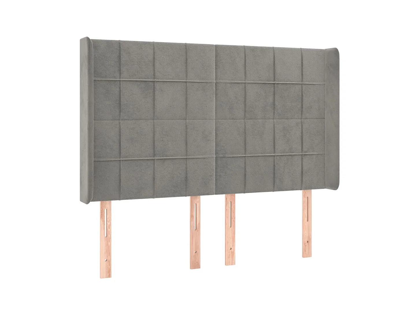 LED Hoofdbord Lichtgrijs 147x16x118/128 cm Fluweel