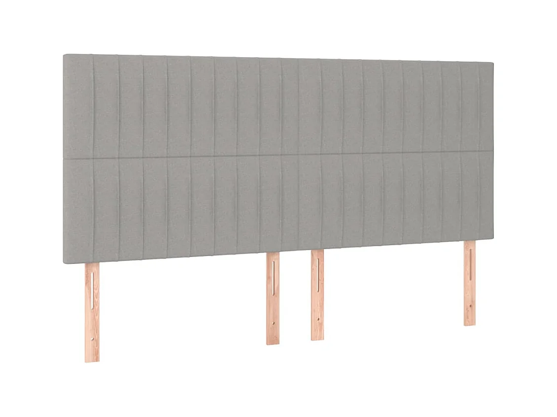Tête de lit à LED Gris clair 200x5x118/128 cm Tissu