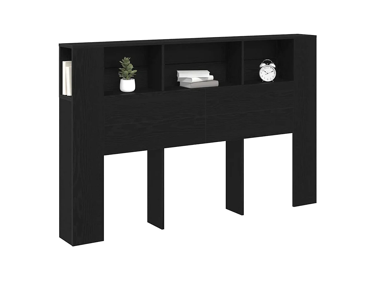 Cabinet de Tête de Lit Chêne noir 160 x 19 x 104,5 cm
