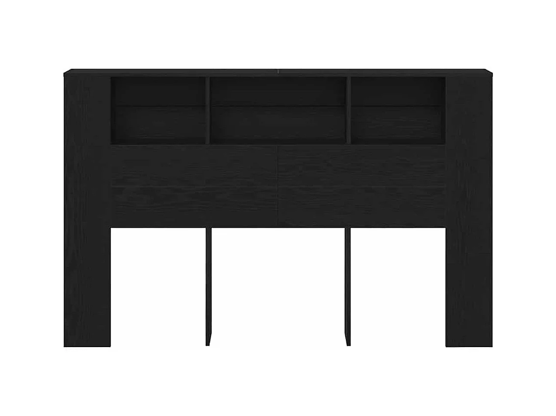 Cabinet de Tête de Lit Chêne noir 160 x 19 x 104,5 cm