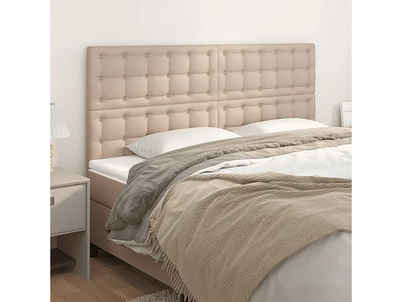 Hoofdborden 4 stuks Cappuccino 80x5x78/88 cm Kunstleer