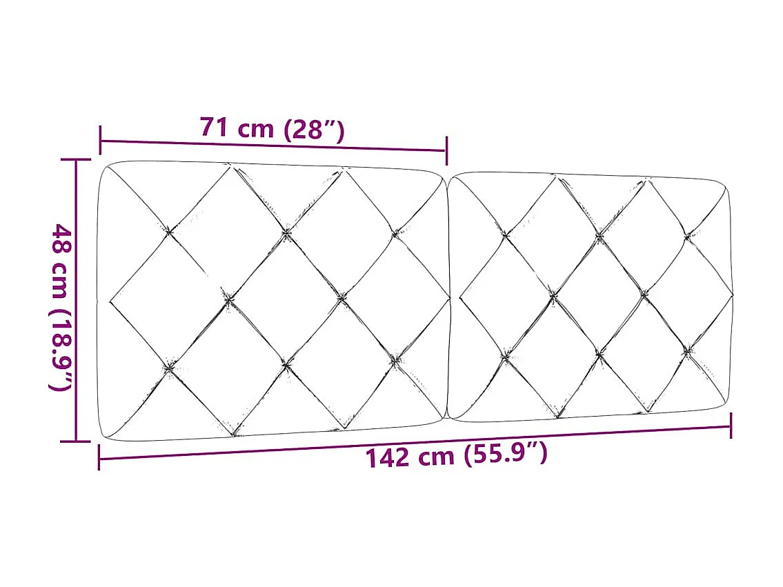 Cojín cabecero tela color topo 140 cm