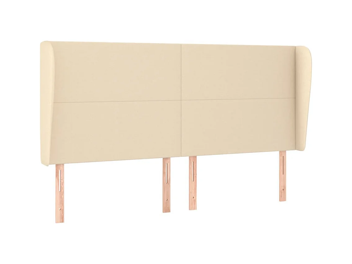 Tête de lit avec oreilles Crème 163x23x118/128 cm Tissu