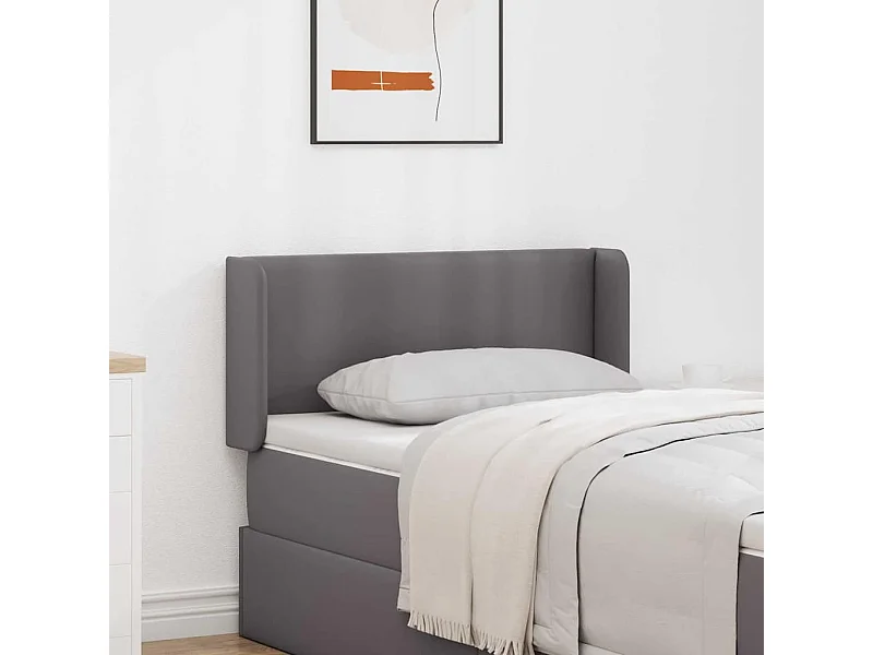 Cabecero Orejas 2 uds Gris 40 x 16 x 5 cm Piel Sintética