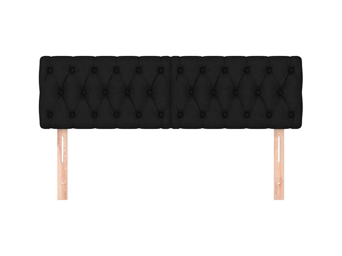 Kopfteile 2 Stk. Schwarz 80x7x78/88 cm Stoff