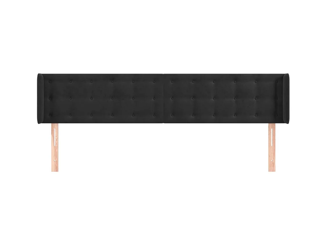 Cabecero con alas Negro 203x16x78/88 cm Terciopelo