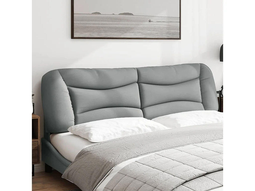 Coussin de tête de lit gris clair 180 cm tissu