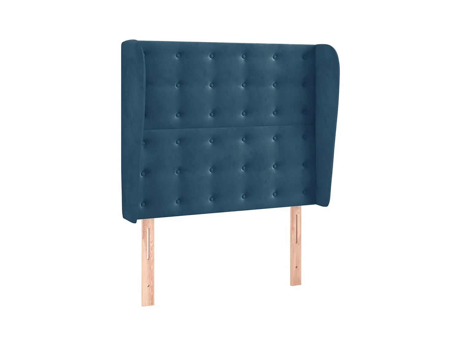 Hoofdbord met vleugels Donkerblauw 93x23x118/128 cm Fluweel
