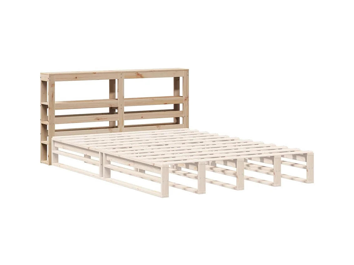 Cabecero con estantes 120 cm madera maciza de pino