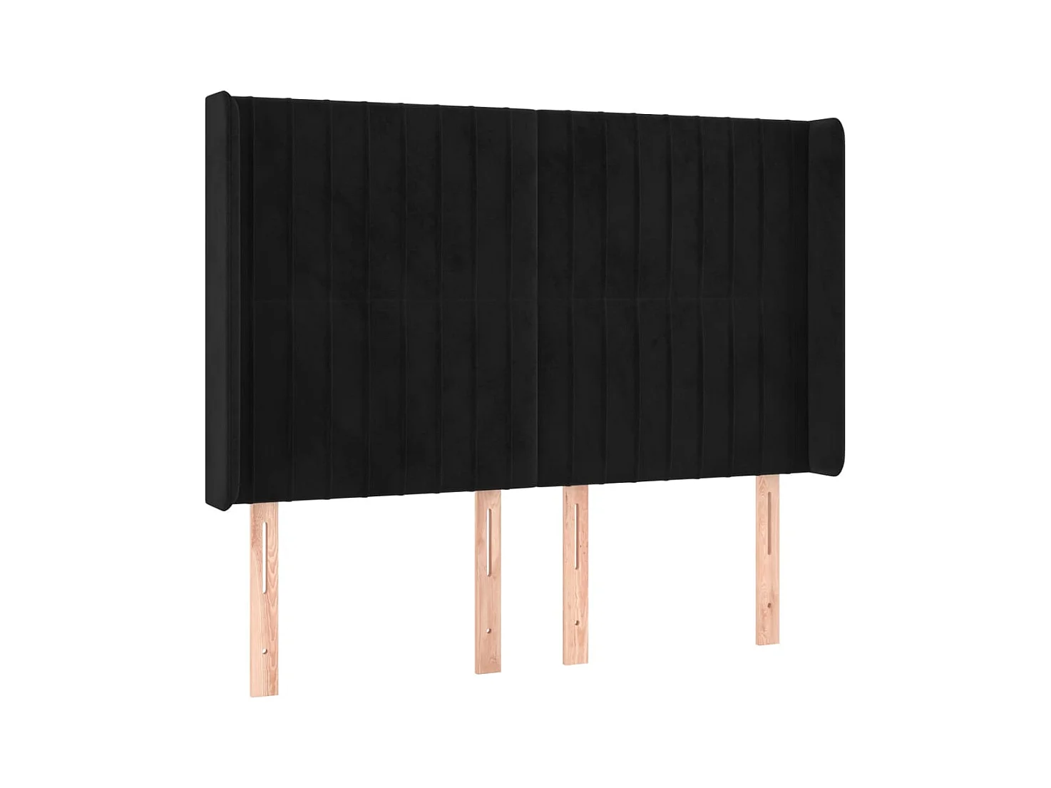 Tête de lit avec oreilles Noir 147x16x118/128 cm Velours