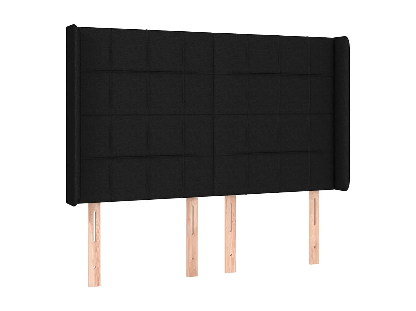 Testiera LED Nero 147x16x118/128 cm Tessuto