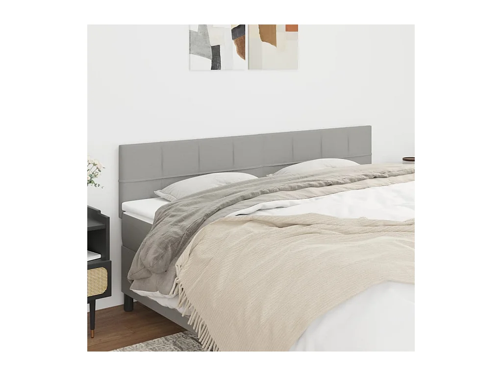 Têtes de lit 2 pcs Gris clair 100x5x78/88 cm Tissu