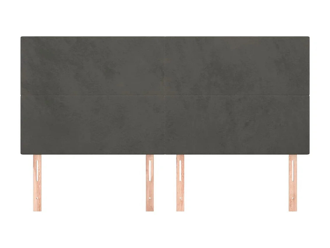 Cabeceros 4 piezas Gris Oscuro 100x5x78/88 cm Terciopelo