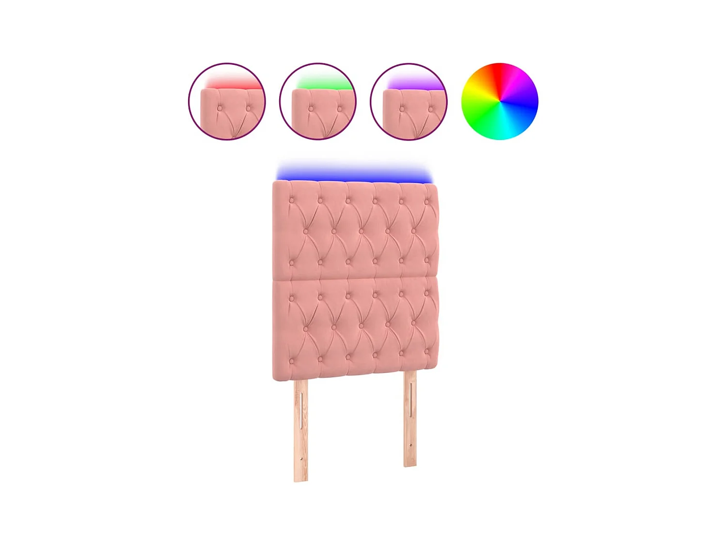 LED Hoofdbord Roze 80x7x118/128 cm Fluweel