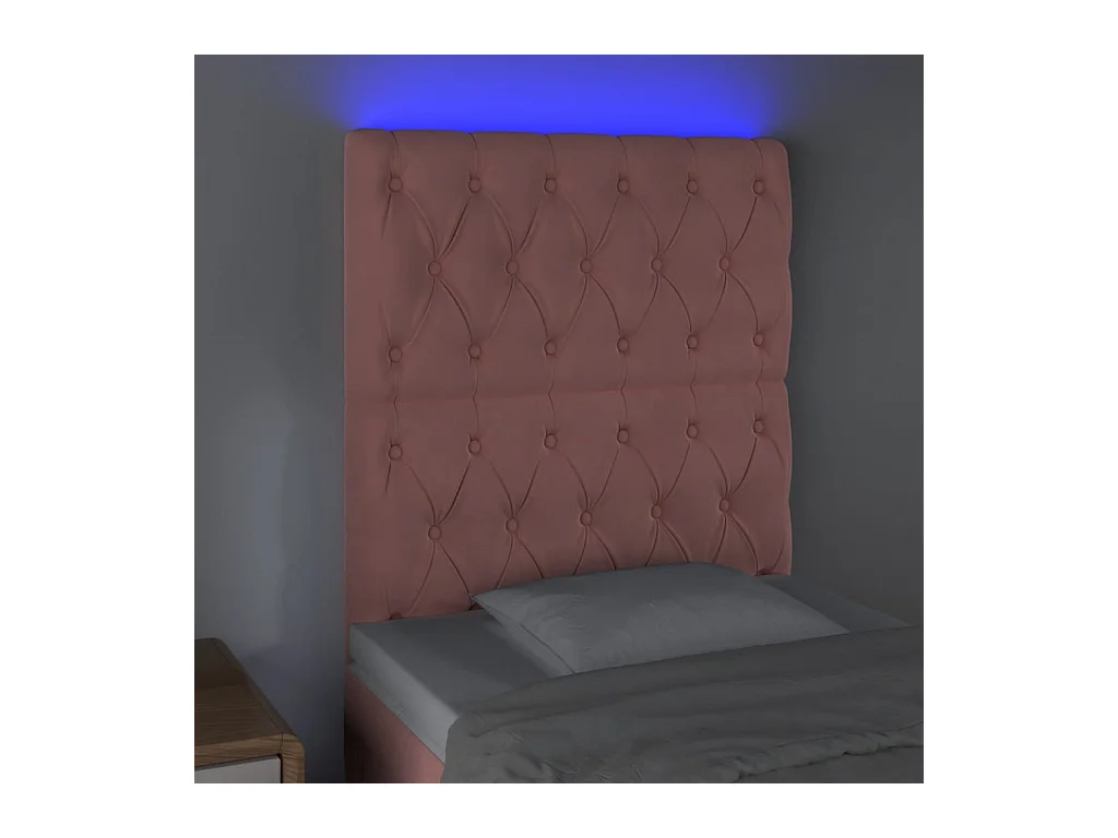 LED Hoofdbord Roze 80x7x118/128 cm Fluweel