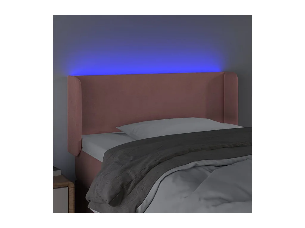 LED Hoofdbord Roze 103x16x78/88 cm Fluweel