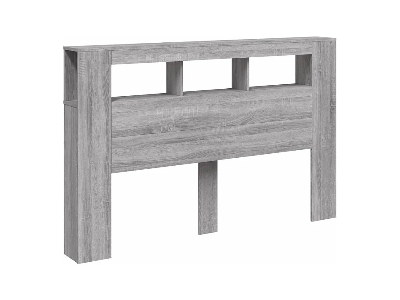 Sonoma grijs LED hoofdbord 160x18,5x103,5 cm bewerkt hout