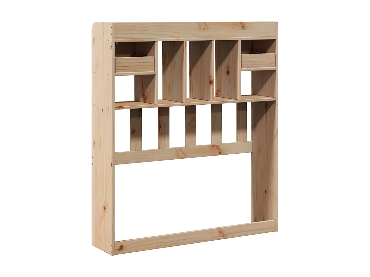 Testiera in legno massello di pino da 90 cm con contenitore