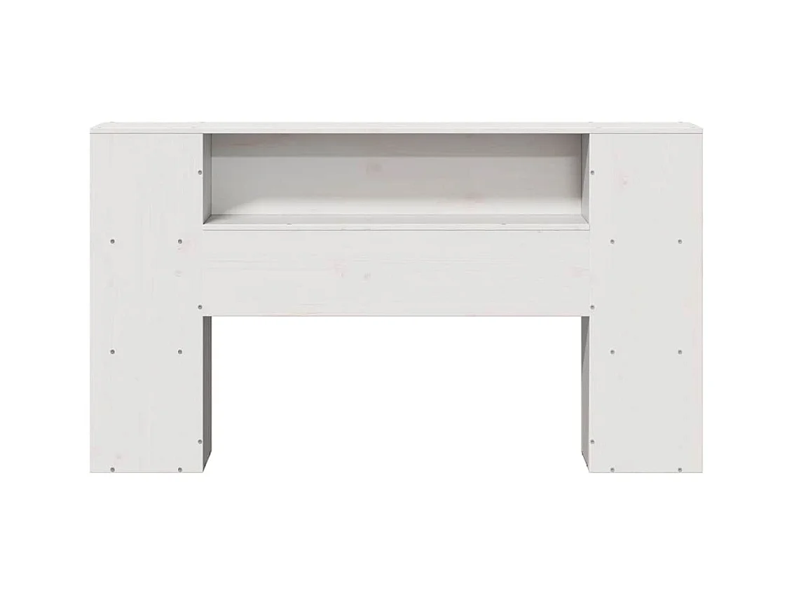 Cabecero blanco con almacenaje 135 cm madera maciza de pino