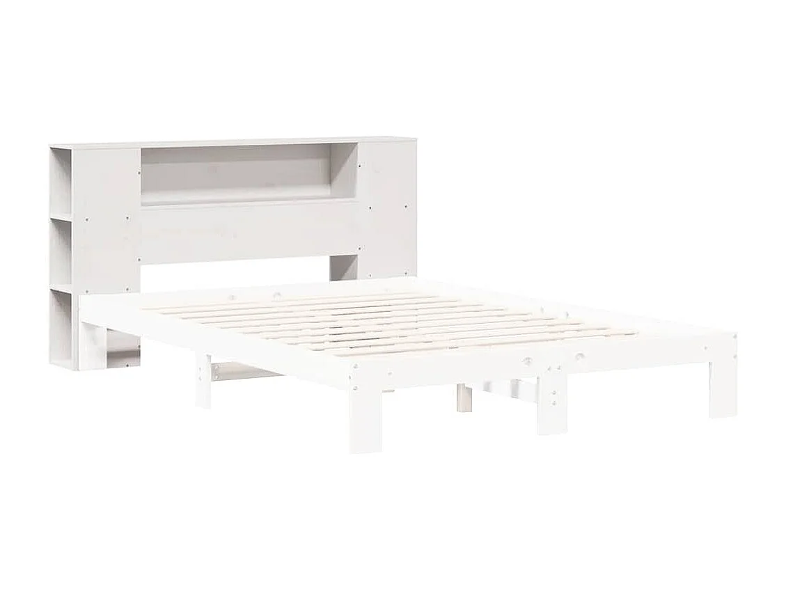 Wit hoofdbord met opbergruimte 135 cm massief grenenhout