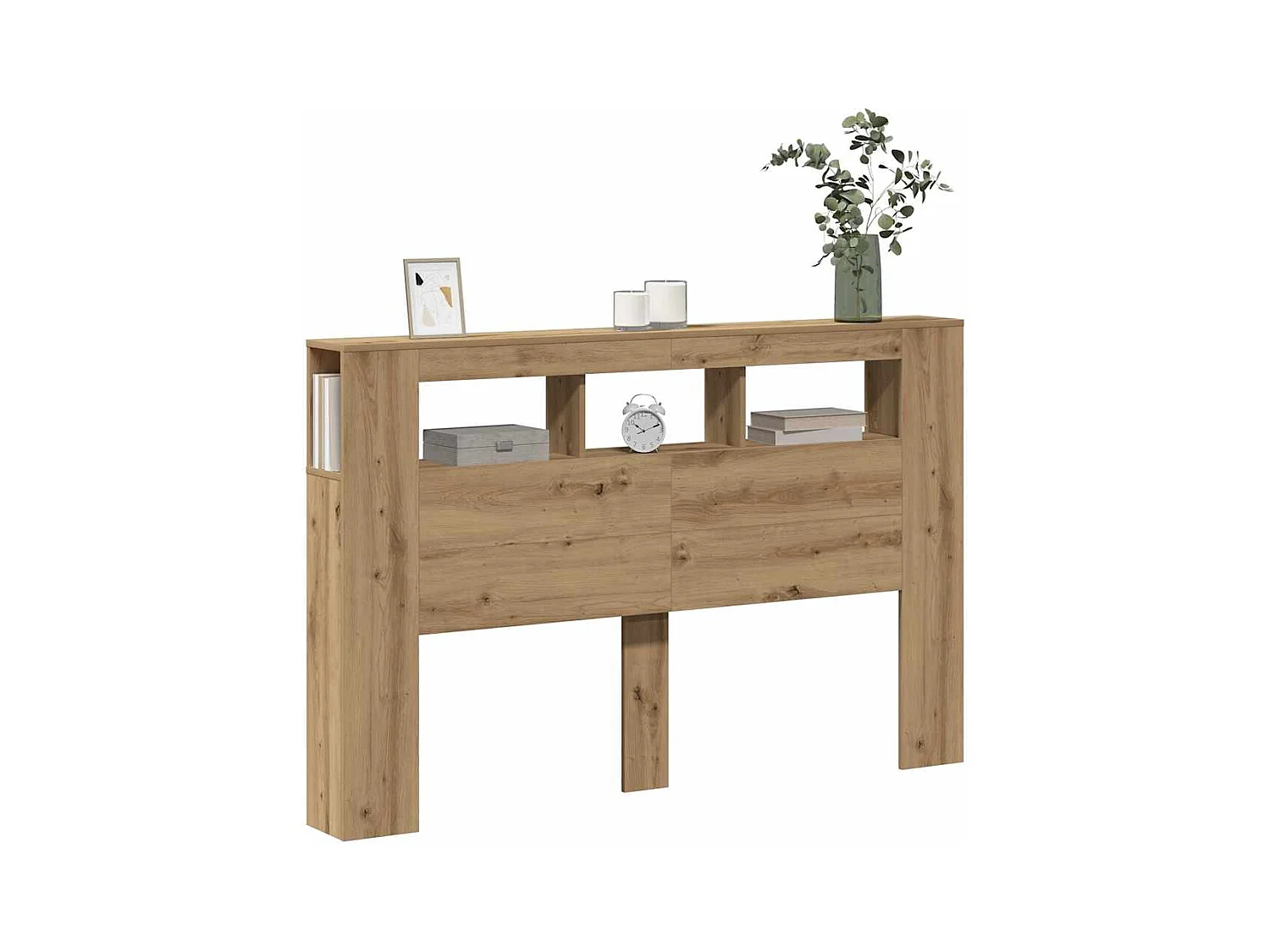 LED hoofdbord in handgemaakt eikenhout 160x18,5x103,5 cm